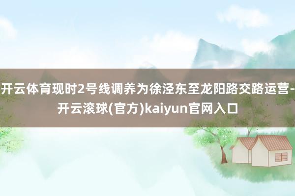 开云体育现时2号线调养为徐泾东至龙阳路交路运营-开云滚球(官方)kaiyun官网入口