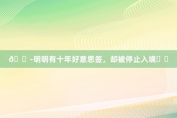 😭明明有十年好意思签,却被停止入境❗❗