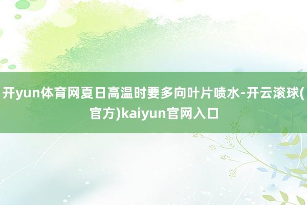 开yun体育网夏日高温时要多向叶片喷水-开云滚球(官方)kaiyun官网入口