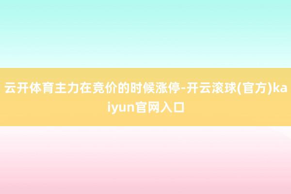 云开体育主力在竞价的时候涨停-开云滚球(官方)kaiyun官网入口