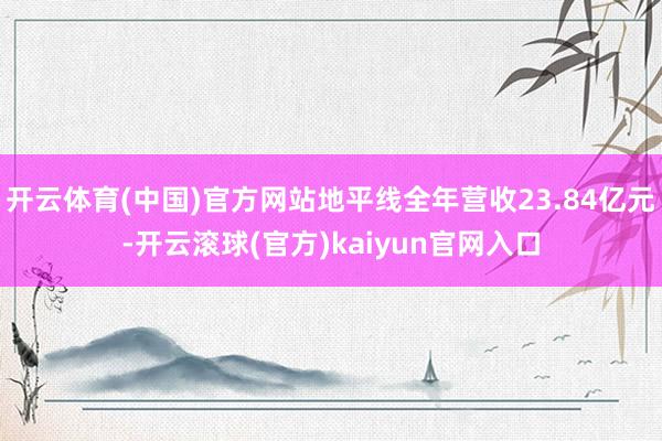 开云体育(中国)官方网站地平线全年营收23.84亿元-开云滚球(官方)kaiyun官网入口