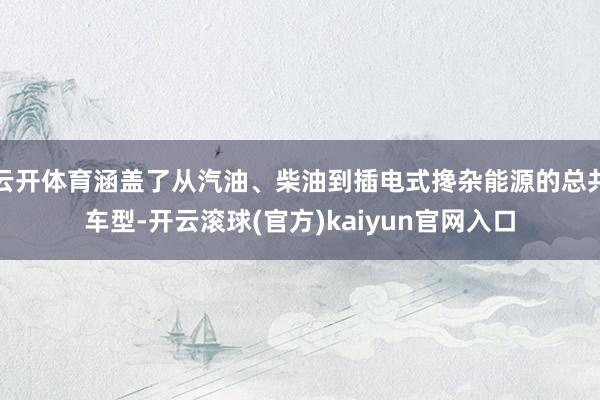 云开体育涵盖了从汽油、柴油到插电式搀杂能源的总共车型-开云滚球(官方)kaiyun官网入口